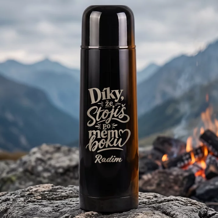 Termoska S Gravírováním Pro Svědka Dárek Pro Muže: Díky, Že Stojíš Po Mém