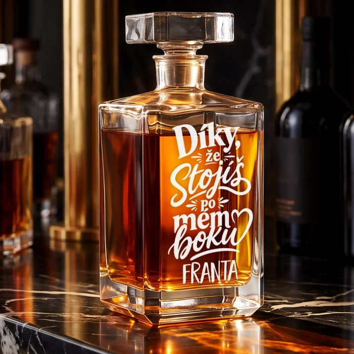 Personalizovaná Karafa Na Whisky Pro Svědka Dárek Pro Muže: Díky, Že Stojíš Po Mém