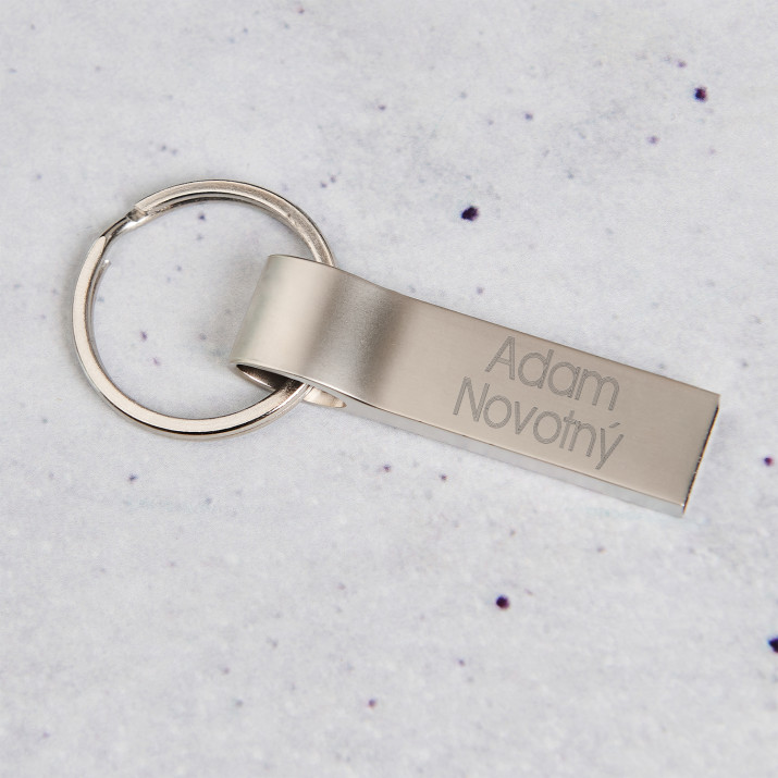 Jméno a příjmení - USB flash disk stříbrný přívěšek