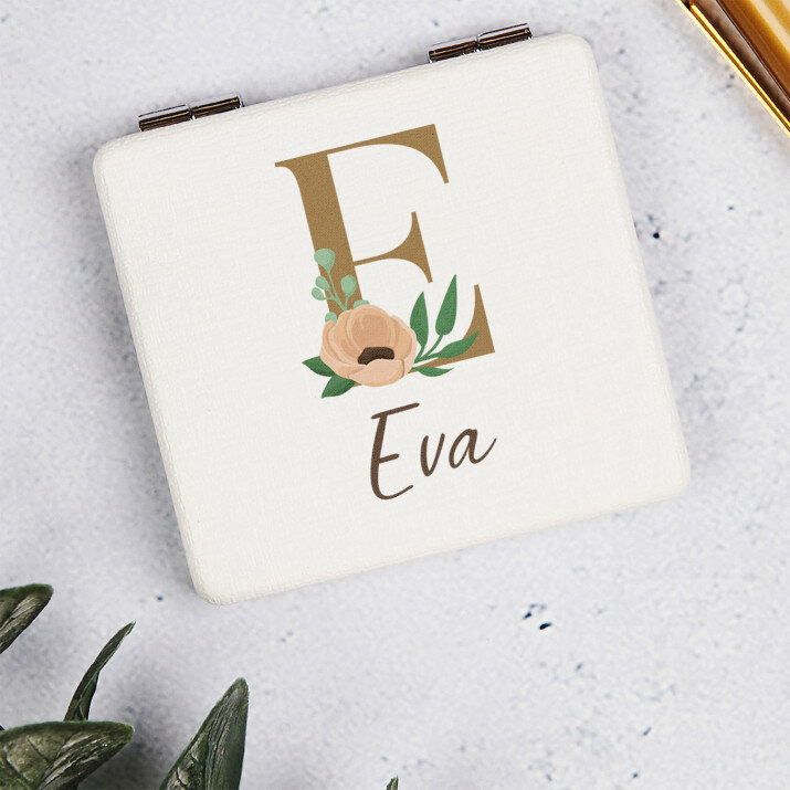 Iniciál jméno květiny - Zrcátko do kabelky