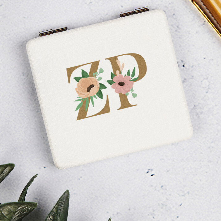 Iniciály květiny - Zrcátko do kabelky