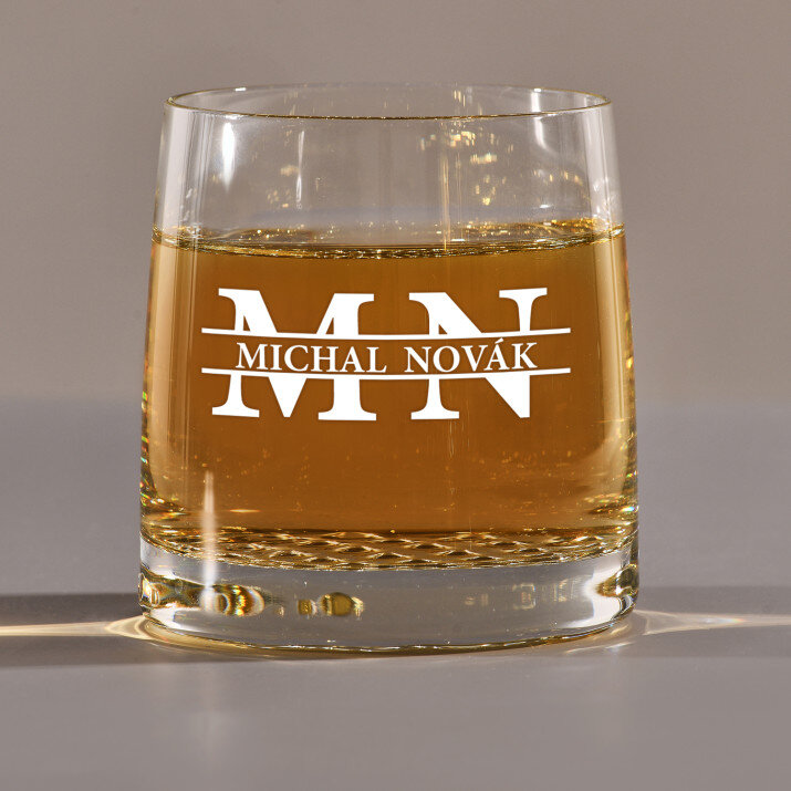 Iniciály jméno a přijmení - Sklenice na whisky