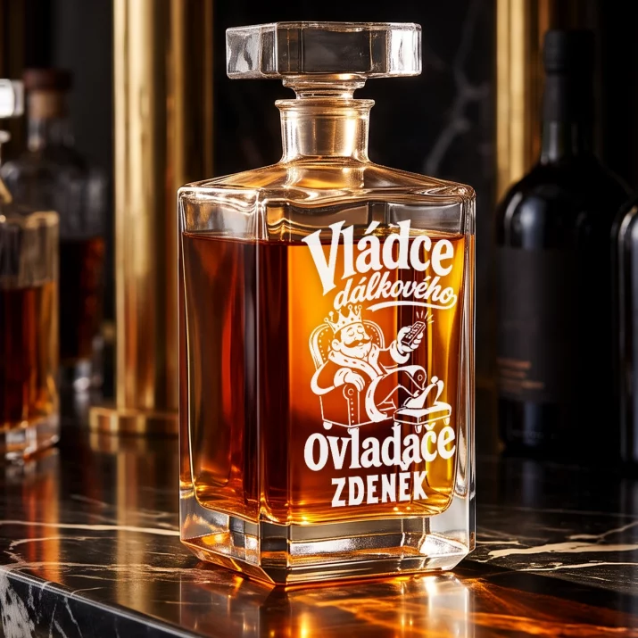 Personalizovaná Karafa Na Whisky K Výročí Svatby Dárek K Valentýnu Pro Muže: Vládce Dálkového Ovladače Personalizovaná Karafa Na Whisky K Výročí Svatby Dárek K Valentýnu Pro Muže: Vládce Dálkového Ovladače