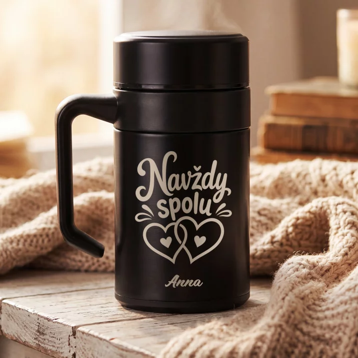 Termohrnek S Uchem 400 Ml Pro Manželku Dárek K Výročí Svatby Pro Ženu: Navždy Spolu