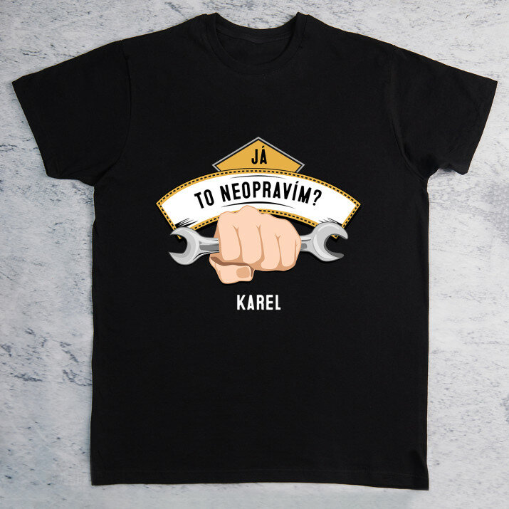 Já to neopravím - černé pánské tričko