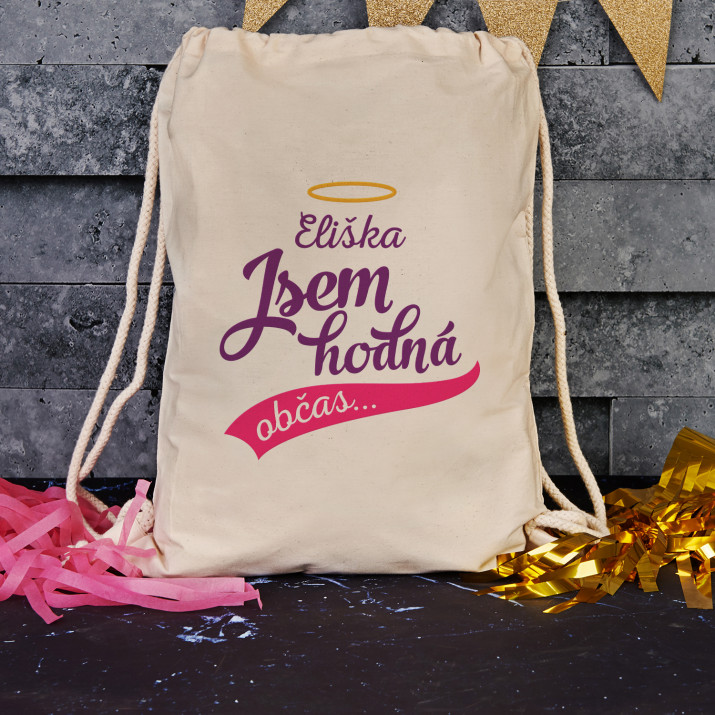 Jsem hodná - Bavlněný batoh na záda