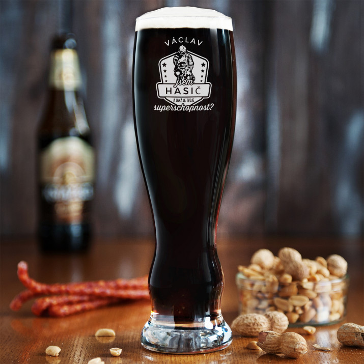 Jsem hasič – Gravírovaná Sklenice na pivo