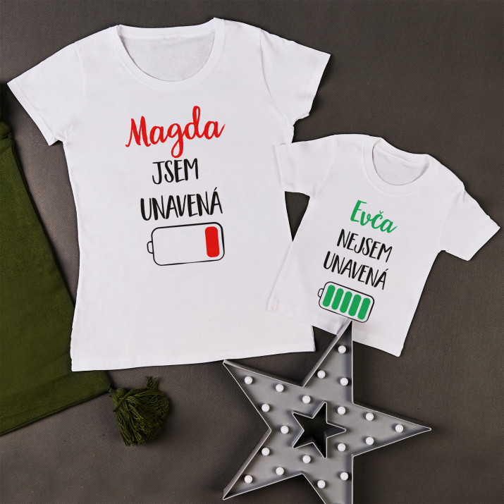 Jsem unavená - Set Triček Máma a Dítě