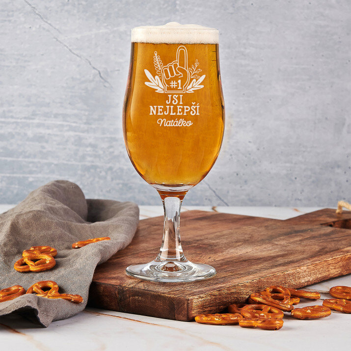 Jsi nejlepší – Sklenice na pivo na stopce