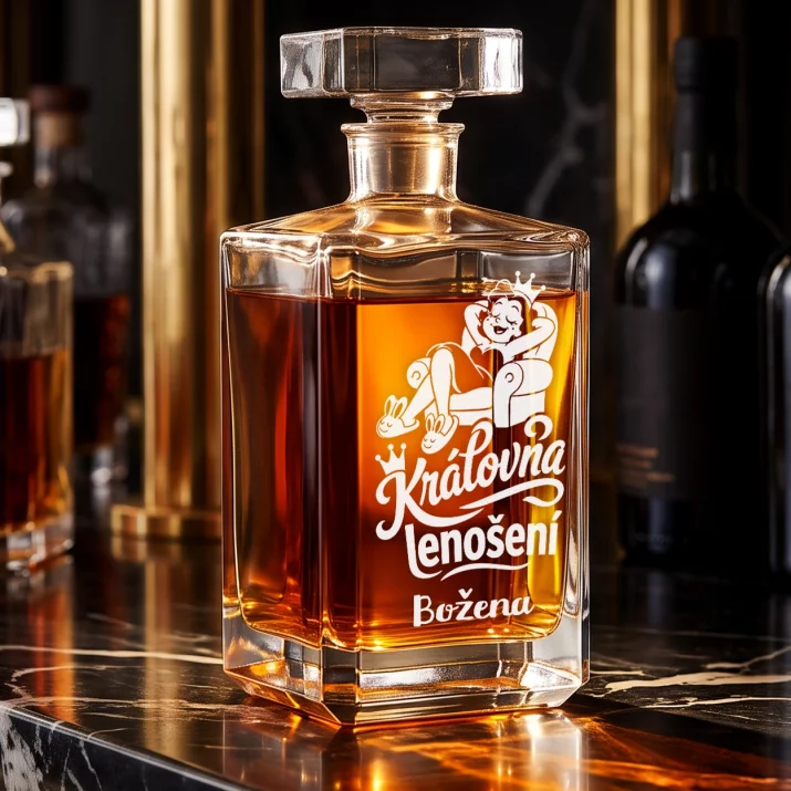 Personalizovaná Karafa Na Whisky K Vánocům Dárek Pro Ženu: Královna Lenošení