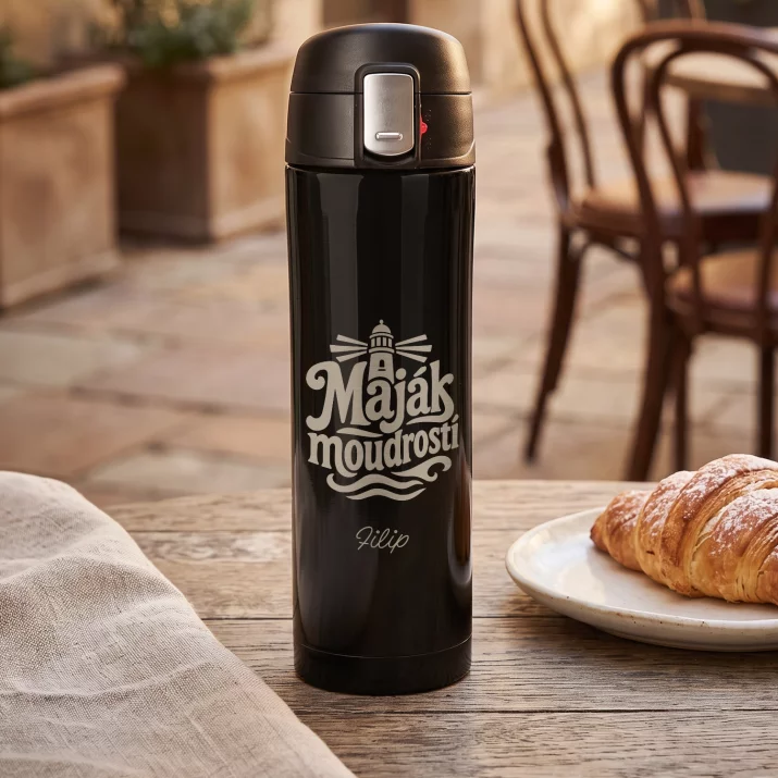Termohrnek 440ml Pro Učitele Ke Dni Učitelů Dárek Pro Učitele Muže: Maják Moudrosti