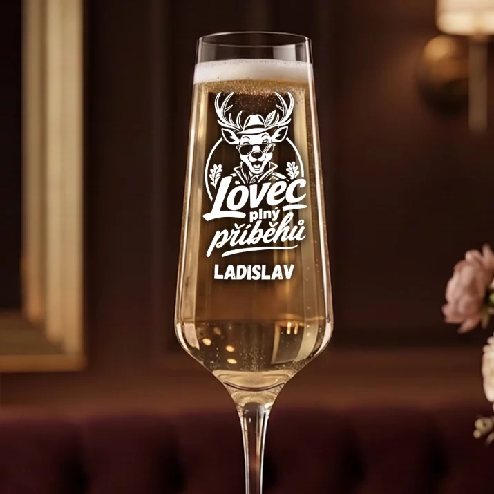 Sklenice Na Šampaňské Pro Myslivce Dárek Pro Muže: Lovec Plný Příběhů Sklenice Na Šampaňské Pro Myslivce Dárek Pro Muže: Lovec Plný Příběhů