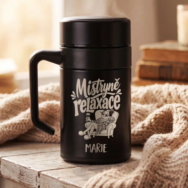 Termohrnek S Uchem 400 Ml K Vánocům Dárek Pro Ženu: Mistryně Relaxace Termohrnek S Uchem 400 Ml K Vánocům Dárek Pro Ženu: Mistryně Relaxace