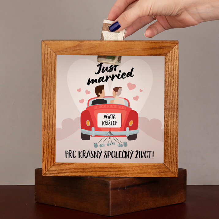 Just married výročí - Dřevěné prasátko