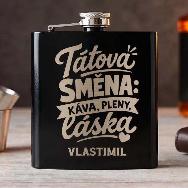Placatka S Gravírováním Pro Mladého Tatínka Dárek Ke Dni Otců Pro Muže: Tátova Směna: Káva, Pleny