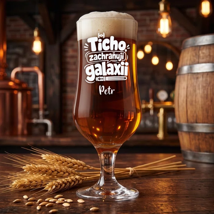 Pivní Sklenice Na Stopce Pro Fanouška Star Wars Dárek Pro Muže: Ticho, Zachraňuji Galaxii