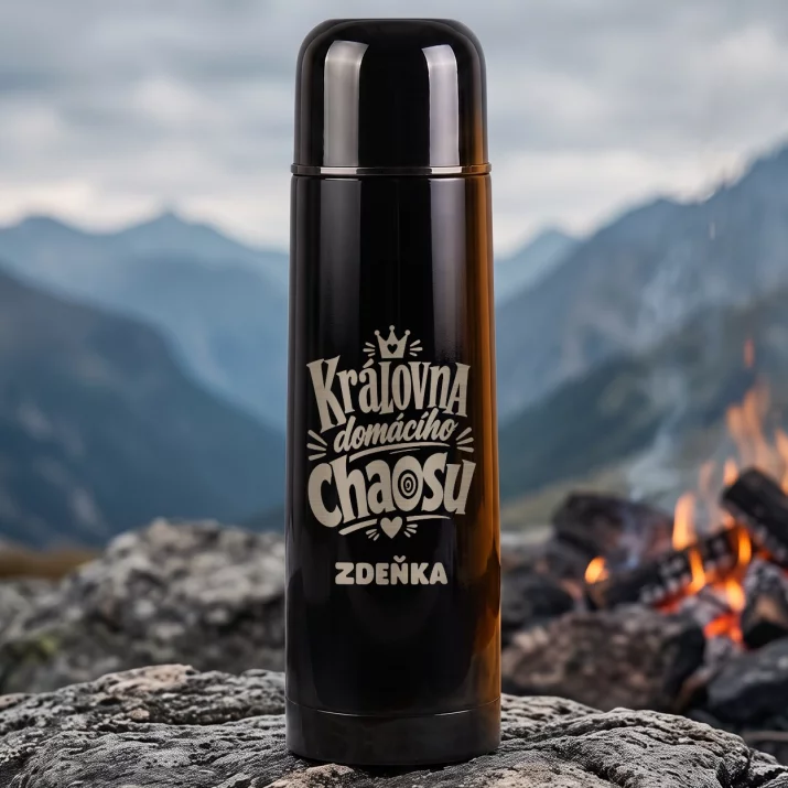 Termoska S Gravírováním Pro Matku Dárek Ke Dni Matek Pro Ženu: Královna Domácího Chaosu