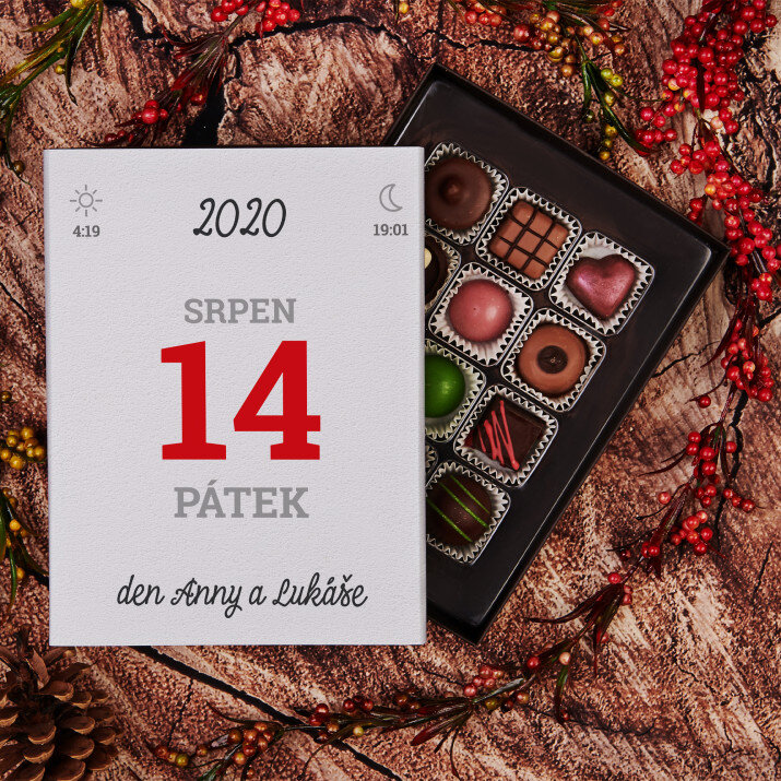 Stránka z kalendáře - Belgické čokoládové pralinky
