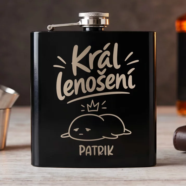 Placatka S Gravírováním Ke Dni Otců Dárek Pro Tatínka Muže: Král Lenošení Placatka S Gravírováním Ke Dni Otců Dárek Pro Tatínka Muže: Král Lenošení