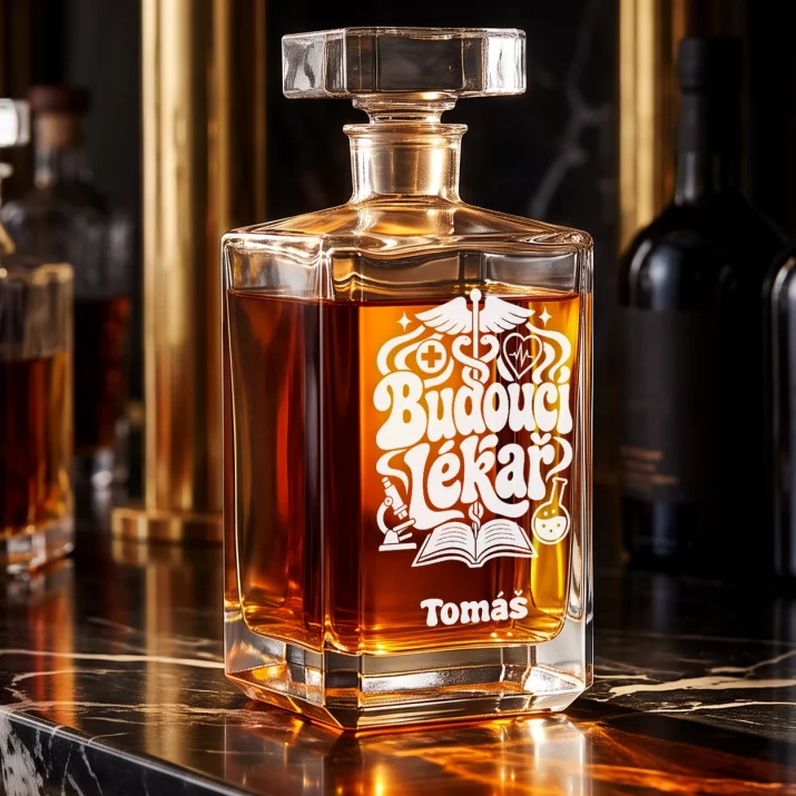 Personalizovaná Karafa Na Whisky Pro Studenta Medicíny Dárek Pro Muže: Budoucí Lékař Personalizovaná Karafa Na Whisky Pro Studenta Medicíny Dárek Pro Muže: Budoucí Lékař