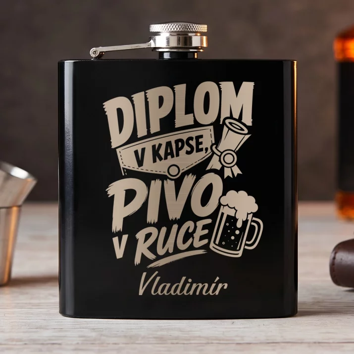 Placatka S Gravírováním K Ukončení Školy Dárek Pro Muže: Diplom V Kapse, Pivo V