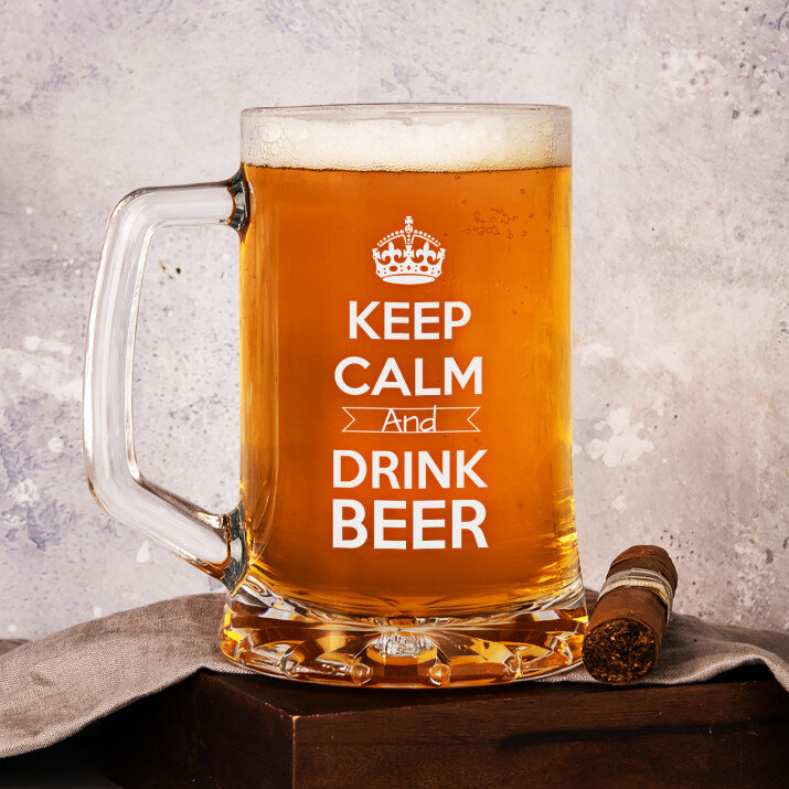 Keep Calm And Drink Beer - Krýgl s gravírováním