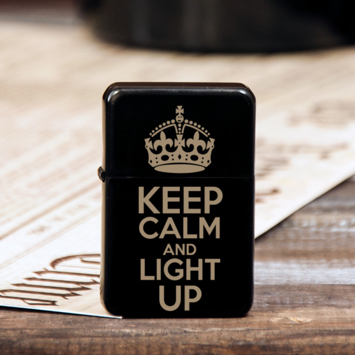Keep calm - Zapalovač s gravírováním