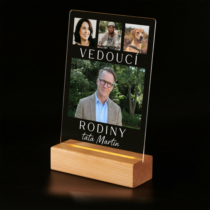Vedoucí rodiny - Tisk na akrylovém skle stojan LED