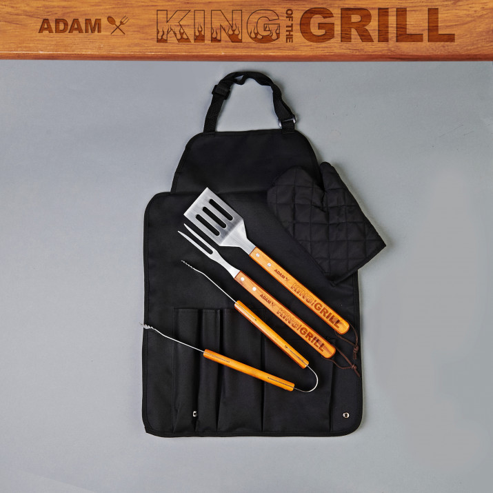 King of the grill - Grilovací sada s rukavicí a zástěrou