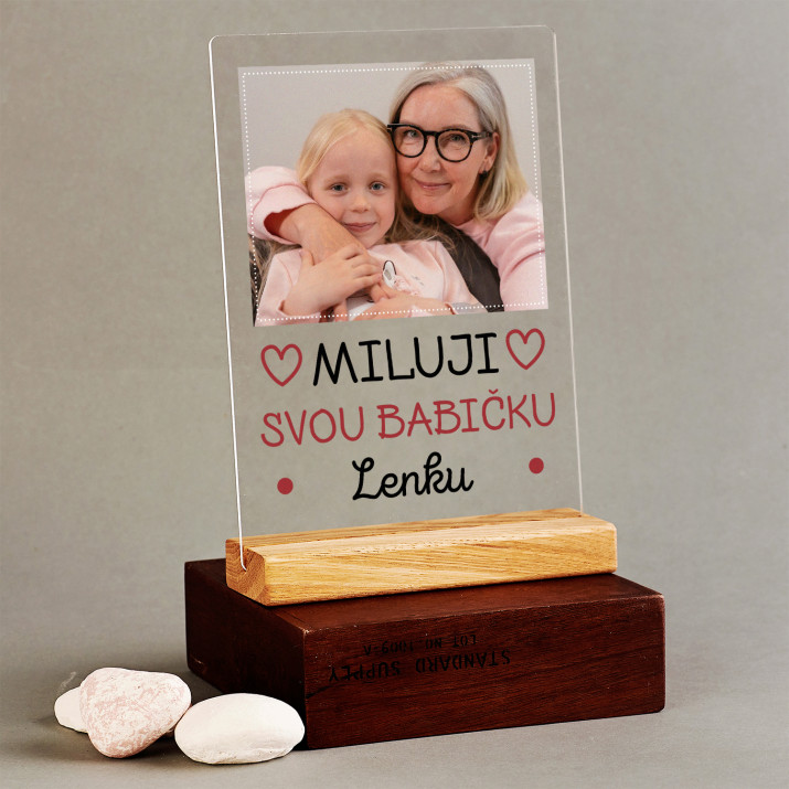 Miluji babičku - Tisk na akrylovém skle se stojanem