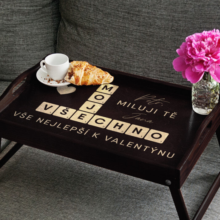 miluji tě scrabble - Snídaňový podnos