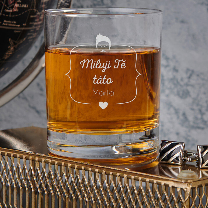 Miluji tátu - Sklenice na whisky Miluji tátu - Sklenice na whisky
