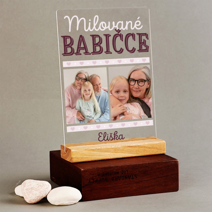 Milované babičce - Tisk na akrylovém skle se stojanem