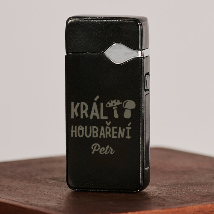 Král houbaření - Černý plazmový zapalovač USB