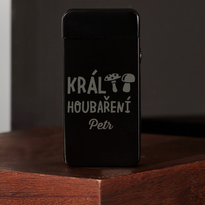 Král houbaření - Černý plazmový zapalovač USB