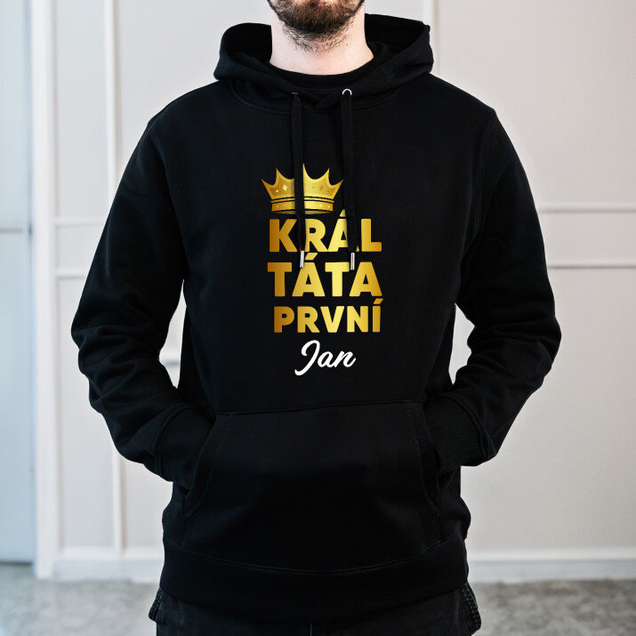 Král táta první - Černá pánská mikina