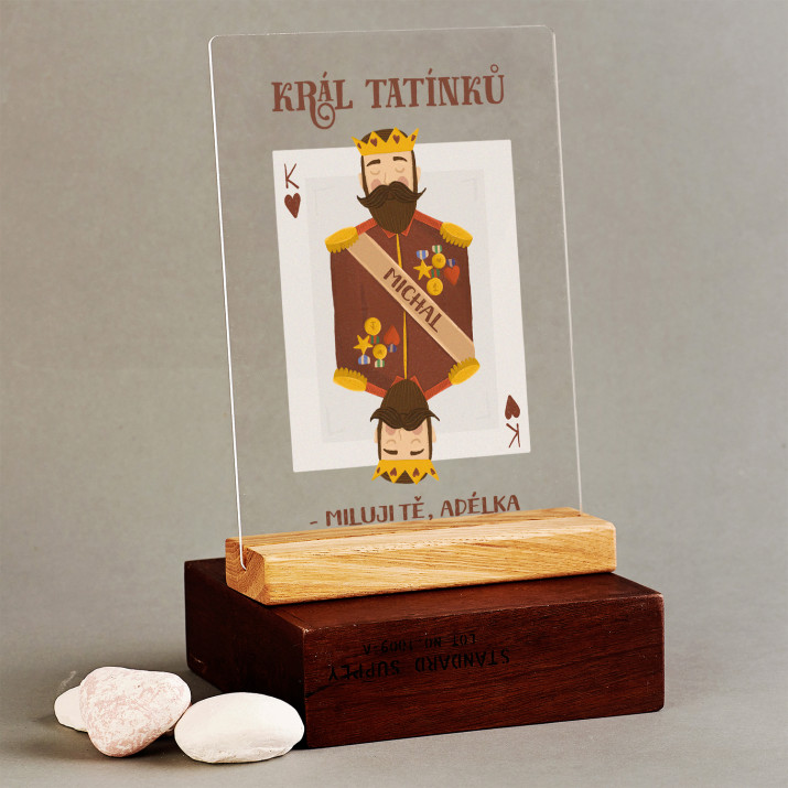 Král tatínků - Tisk na akrylovém skle se stojanem