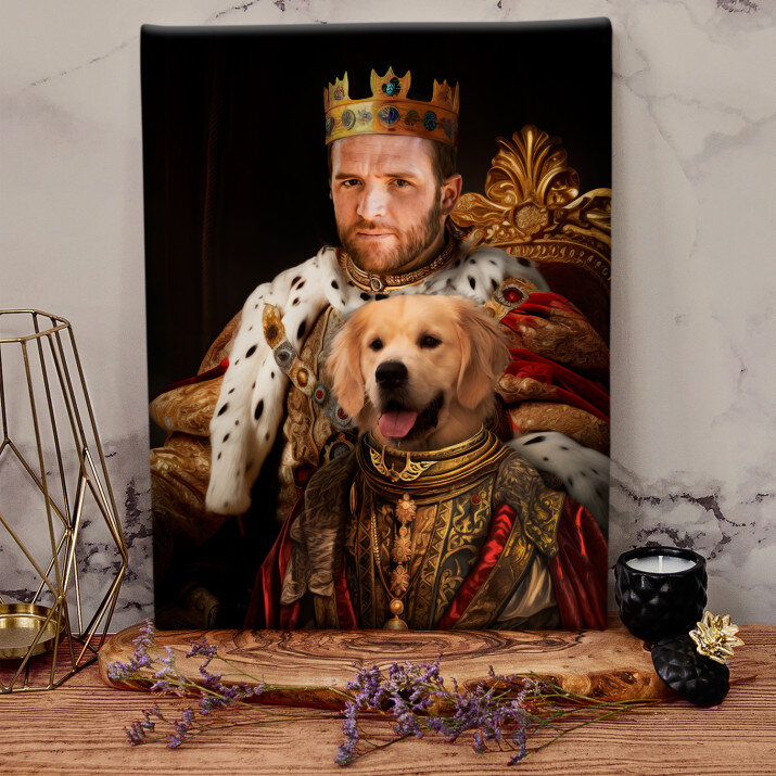 Král s mazlíčkem - Královský portrét Král s mazlíčkem - Královský portrét