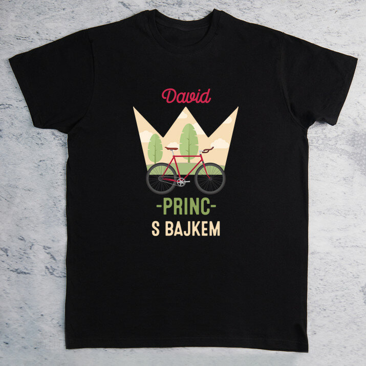 Princ s bajkem - černé pánské tričko