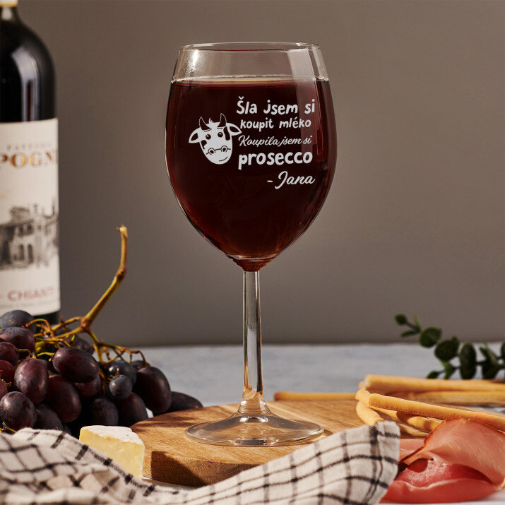 Koupila jsem prosecco - Gravírovaná sklenice na víno