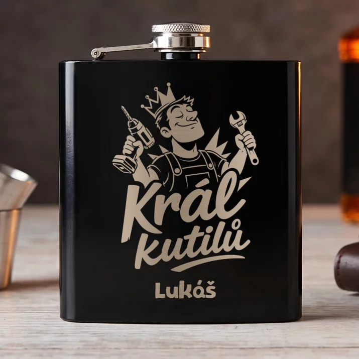 Placatka S Gravírováním Pro Kutila Dárek Pro Muže: Král Kutilů Placatka S Gravírováním Pro Kutila Dárek Pro Muže: Král Kutilů