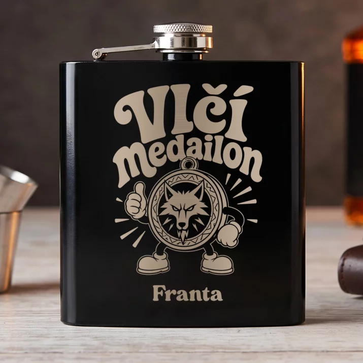 Placatka S Gravírováním Pro Fanouška Zaklínače Dárek Pro Muže: Vlčí Medailon Placatka S Gravírováním Pro Fanouška Zaklínače Dárek Pro Muže: Vlčí Medailon