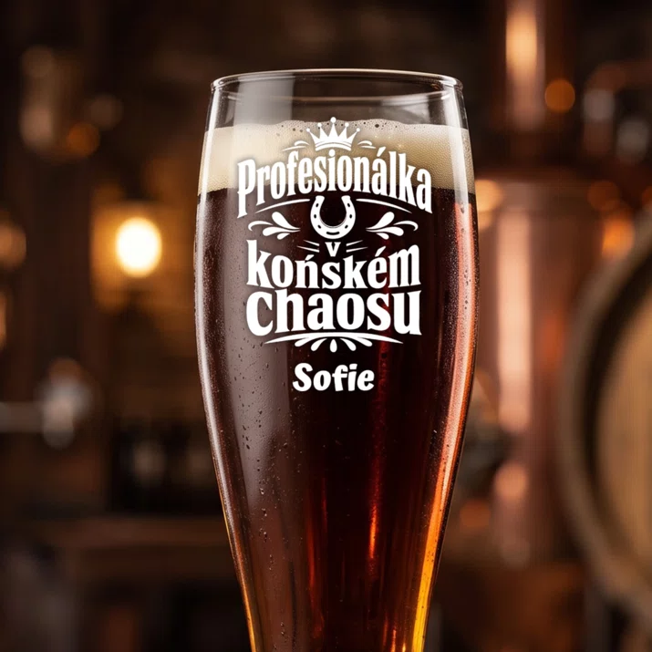 Sklenice Na Pivo S Gravírováním Pro Koňařku Dárek Pro Ženu: Profesionálka V Koňském