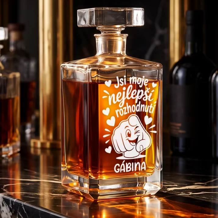 Personalizovaná Karafa Na Whisky K Výročí Svatby Dárek K Valentýnu Pro Ženu: Jsi Moje Nejlepší