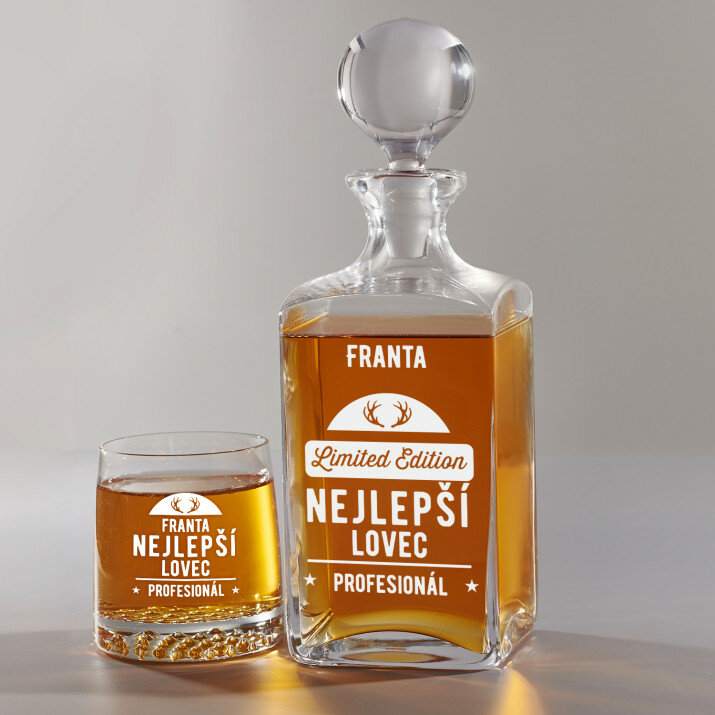 Limited edition - Skleněná karafa na whisky + sklenice