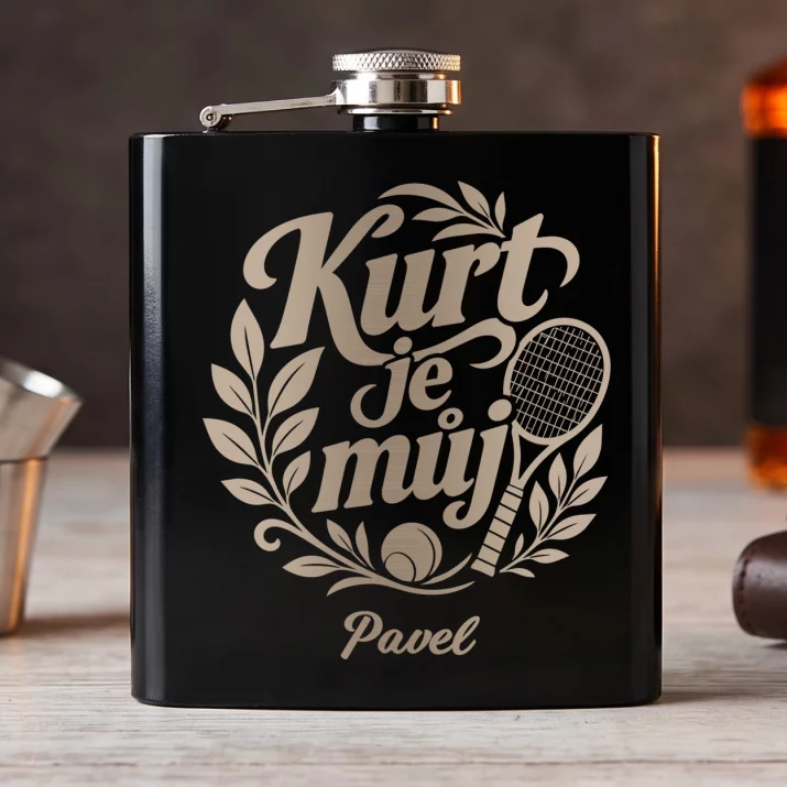 Placatka S Gravírováním Pro Tenistu Dárek Pro Muže: Kurt Je Můj Placatka S Gravírováním Pro Tenistu Dárek Pro Muže: Kurt Je Můj