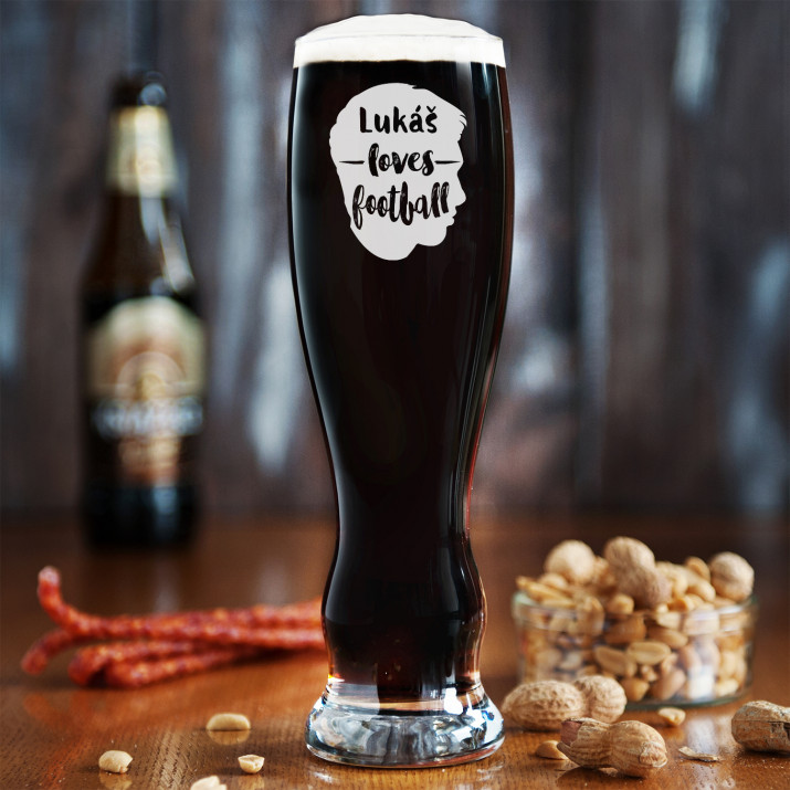 Love football – Gravírovaná Sklenice na pivo