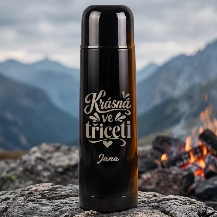 Termoska S Gravírováním K 30 Narozeninám Dárek Pro 30Letou Ženu : Krásná Ve Třiceti