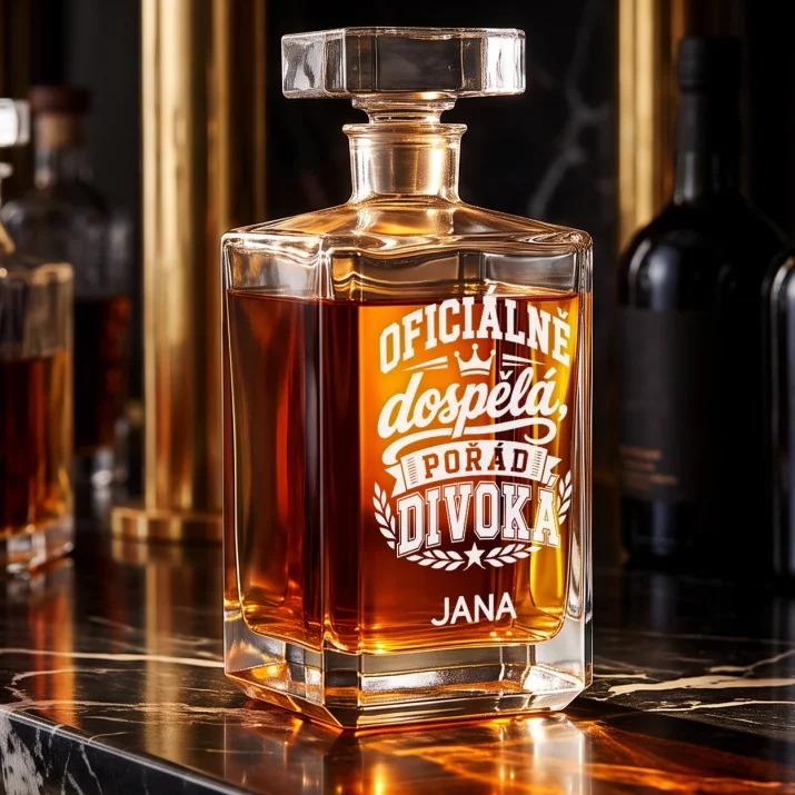 Personalizovaná Karafa Na Whisky Pro Ženu K 18 Narozeninám Dárek Pro Ženu: Oficiálně Dospělá, Pořád Personalizovaná Karafa Na Whisky Pro Ženu K 18 Narozeninám Dárek Pro Ženu: Oficiálně Dospělá, Pořád