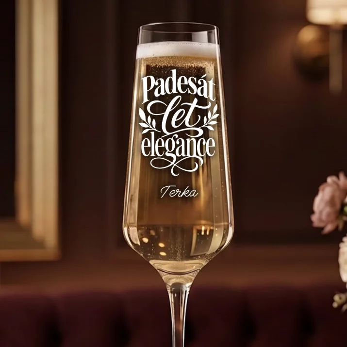 Sklenice Na Šampaňské Pro 50Letou Ženu Dárek K 50 Narozeninám Pro Ženu: Padesát Let Elegance